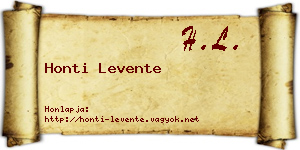 Honti Levente névjegykártya